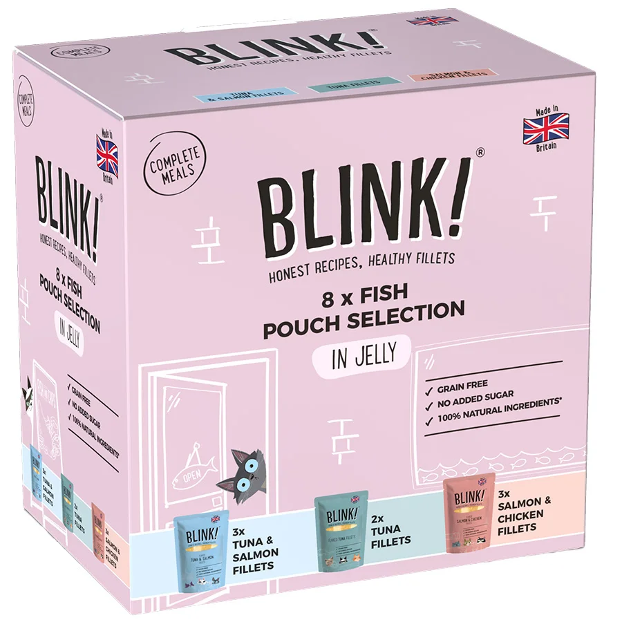 Premium Blink Wet Cat Food Fish Selection In Jelly 8x85g Top-Quality