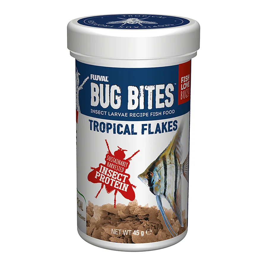 Dependable Fluval Bug Bites Tropical Fish Flakes Food 45g Healthy