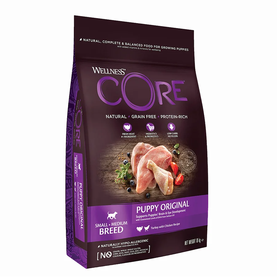 Minimalist Wellness Core Complete Small Medium Breed Dry Puppy Food Turkey Chicken 10kg Secure