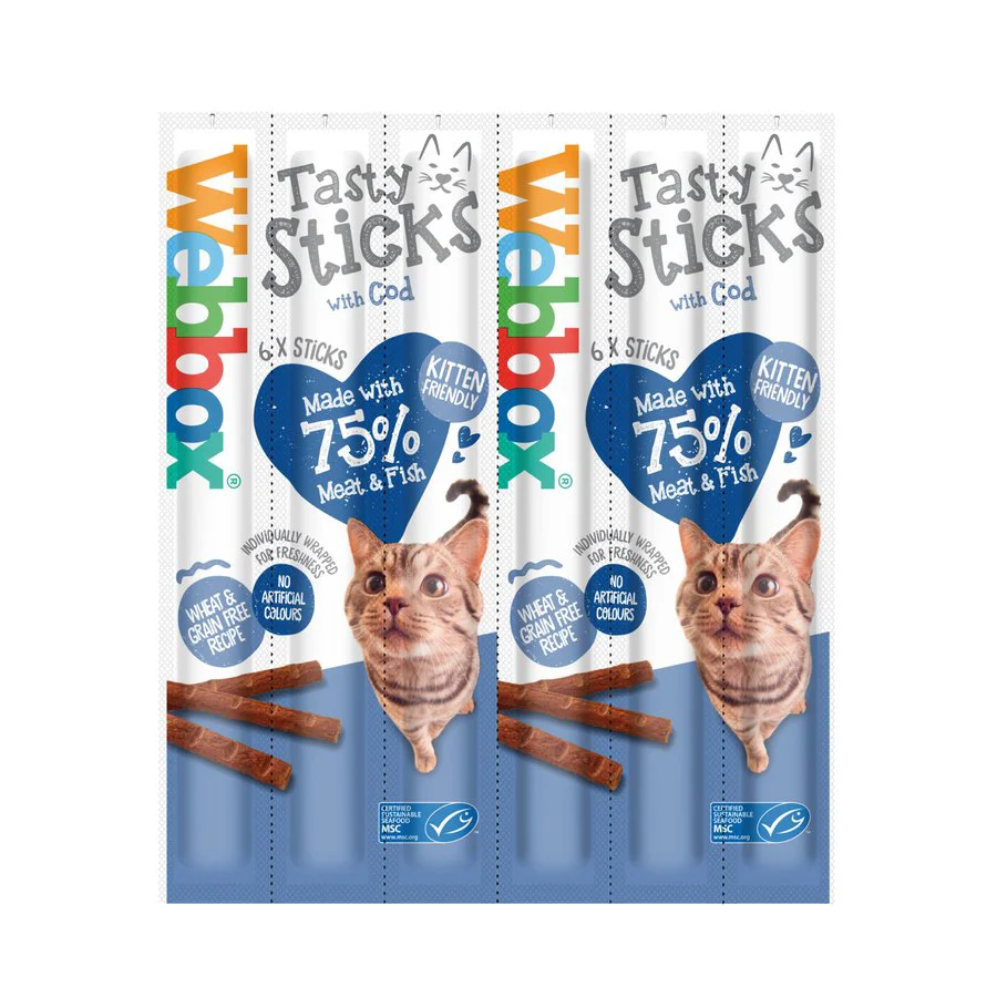 First-Class Webbox Tasty Cat Treat Sticks Cod 30g High-Quality