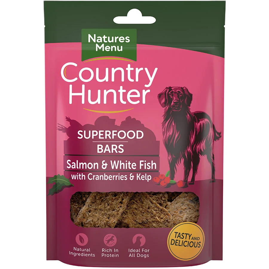 Top-Quality Natures Menu Country Hunter Superfood Dog Treat Salmon White Fish 100g Clean