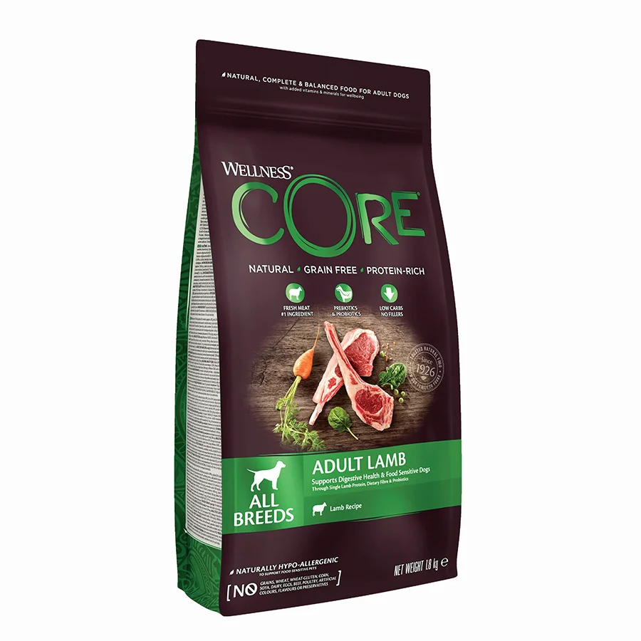 High-End Wellness Core Complete Grain All Breeds Adult Dry Dog Food Lamb 1.8kg Stylish