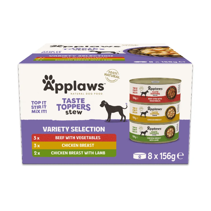Certified Applaws Taste Toppers Wet Dog Food Stew Selection 8x156g Minimalist