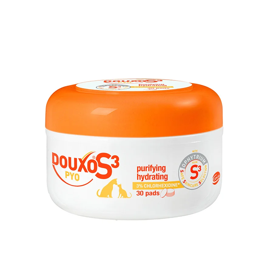 Fine Douxo S3 PYO Antiseptic Dog Cat Skincare Pads 30 Pack Trusted