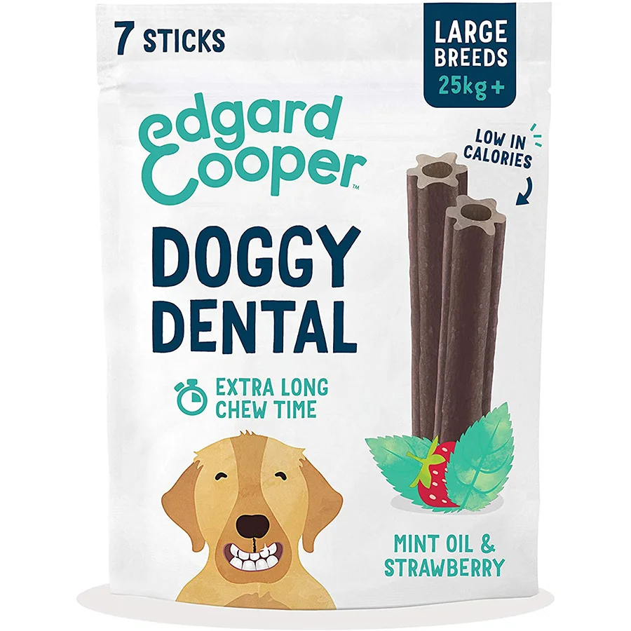 Long-Lasting Edgard Cooper Doggy Dental Sticks Large Breed Strawberry Mint 240g Top-Quality