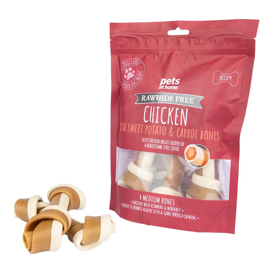 Effective Pets at Home Medium Dog Bones Chicken with Sweet Potato Carrot 4 Pack Detailed