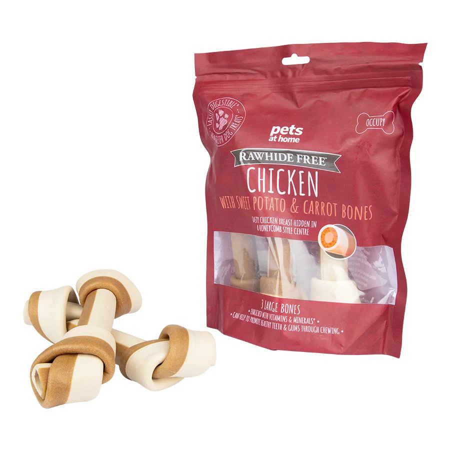 Effective Pets at Home Large Dog Bones Chicken with Sweet Potato Carrot 3 Pack High-Quality