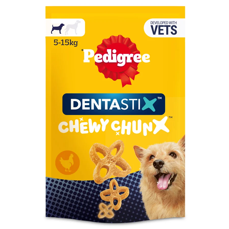 Artisan Pedigree Dentastix Chewy Chunx Adult Small Dog Treats Chicken 68g Fine
