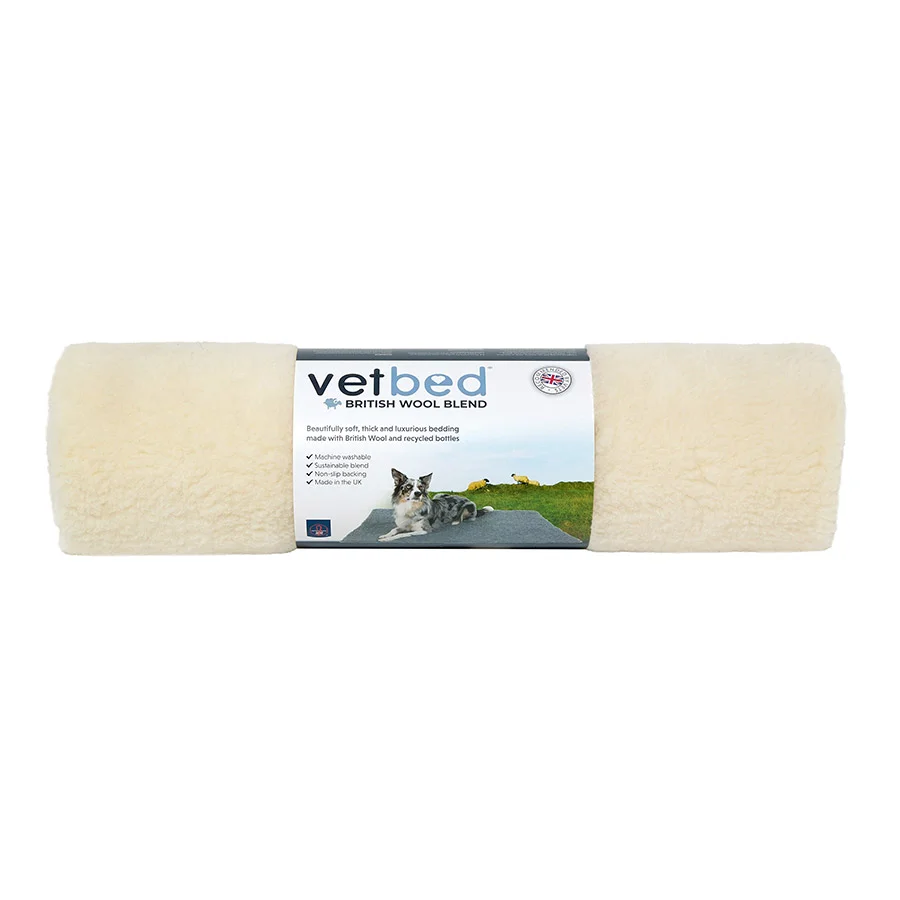 Carefully Designed Petlife Vetbed Wool Blend Non-Slip Pet Bed Cream Organic