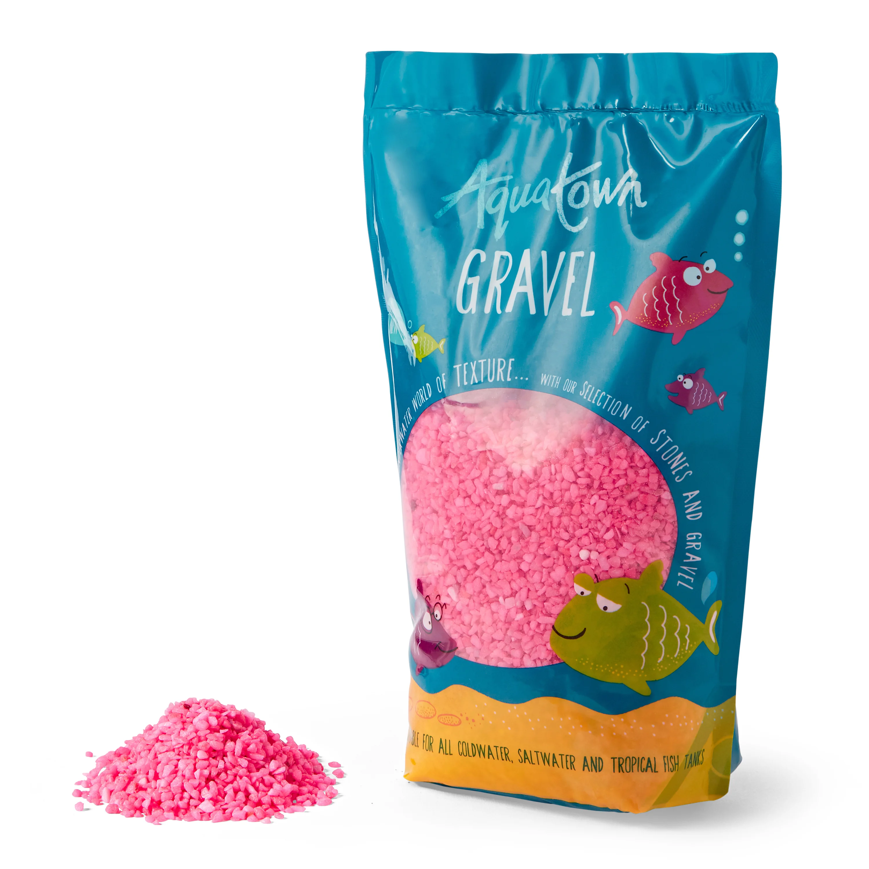 Stylish Aqua Town Aquarium Gravel Neon Pink 2kg High-Grade