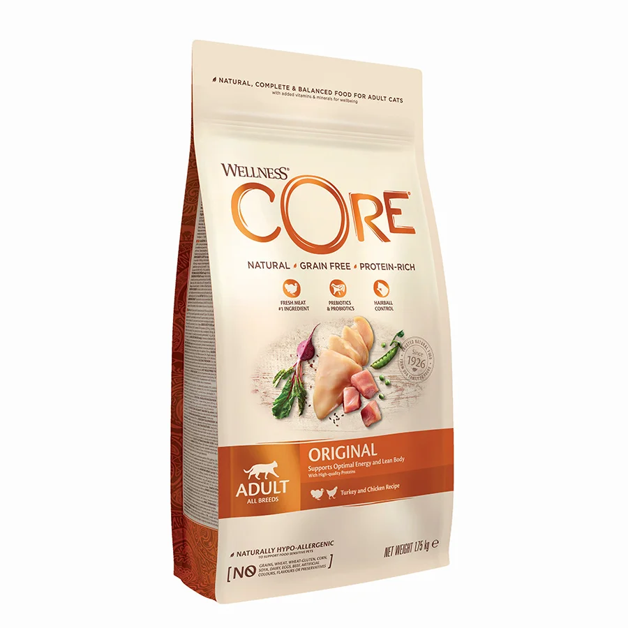User-Friendly Wellness Core Complete Dry Adult Cat Food Turkey Chicken 1.75kg Sustainable
