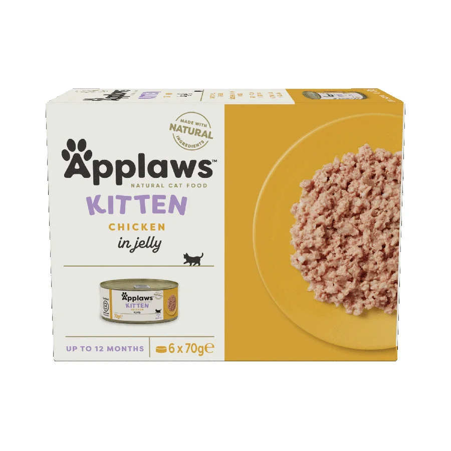 Flexible Applaws Natural Wet Kitten Cat Food Chicken in Jelly 6x70g Tins Superior