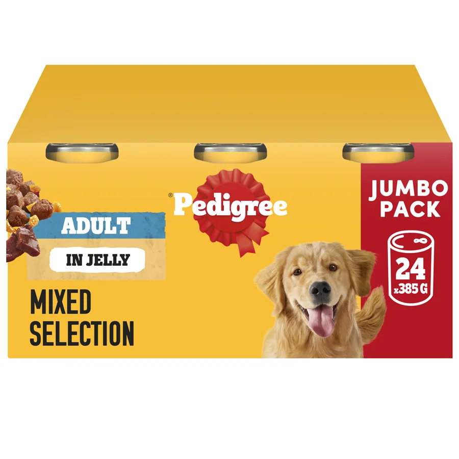 High-End Pedigree Mixed Selection Wet Dog Food In Jelly 24x385g Authentic