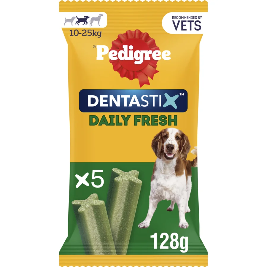 Superior Pedigree Dentastix Fresh Medium Breed Adult Dog Treats 5 Pack World-Class