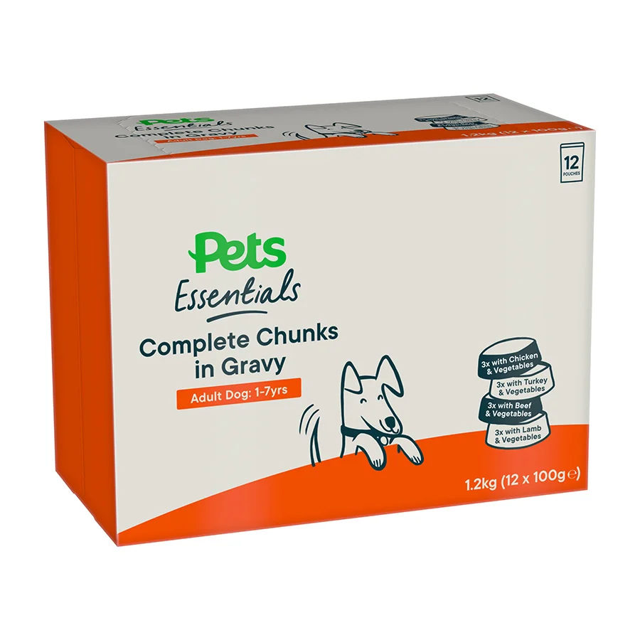 Elegant Pets Essentials Complete Wet Adult Dog Food Chunks in Gravy Fine Crafted