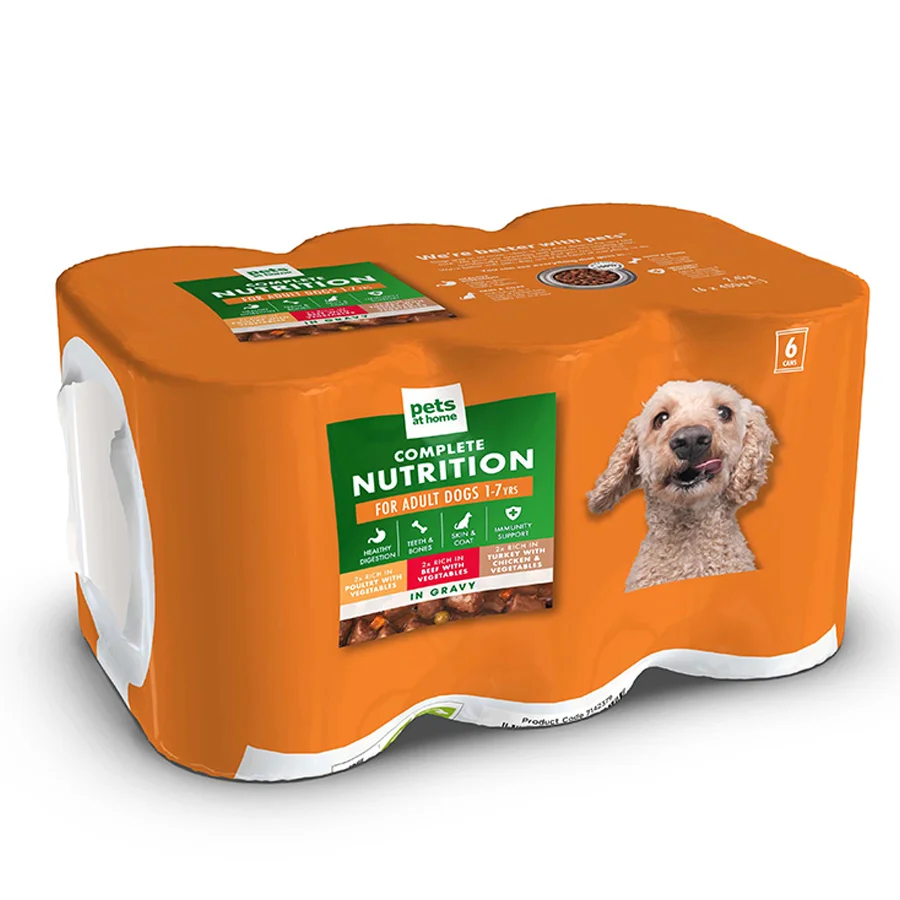 Lightweight Pets at Home Complete Nutrition Wet Adult Dog Food in Gravy 6x400g Top-Quality