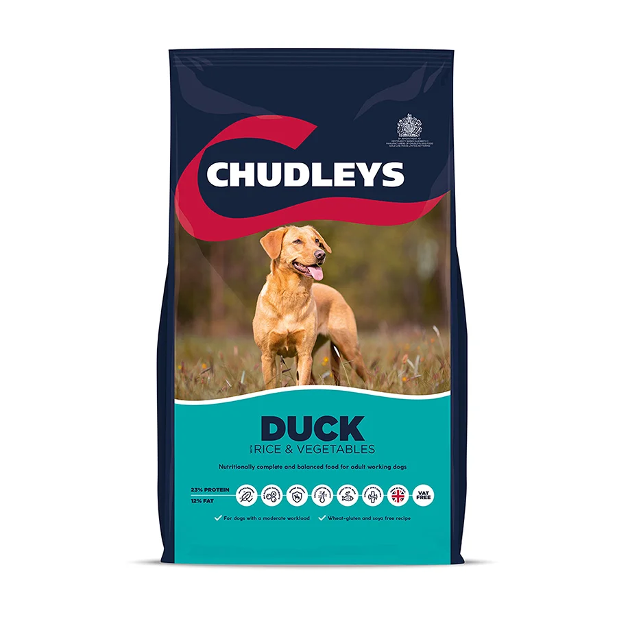 Innovative Chudleys Adult Working Dry Dog Food Duck with Rice Veg 14kg World-Class