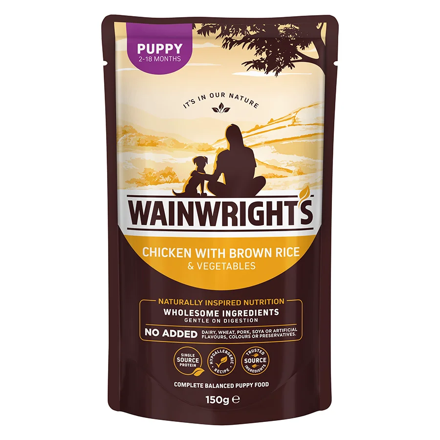 Responsible Wainwright x27 s Puppy Wet Dog Food Chicken with Brown Rice 150g Casual