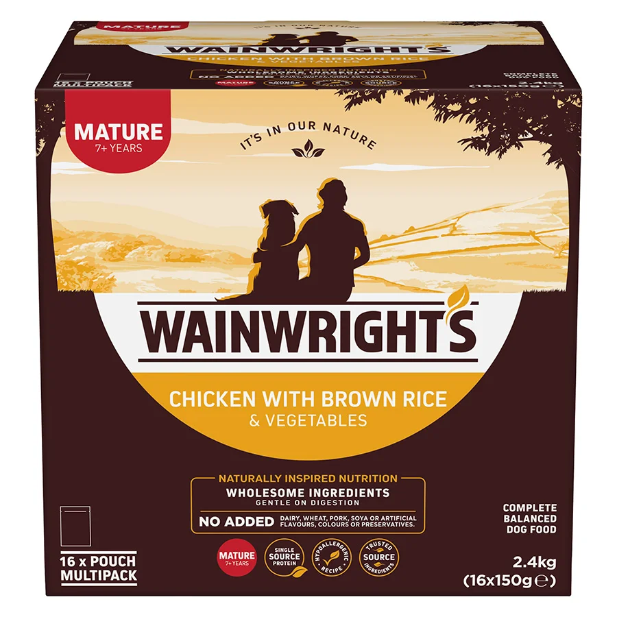 Original Design Wainwright x27 s Mature Wet Dog Food Chicken 16x150g Fast
