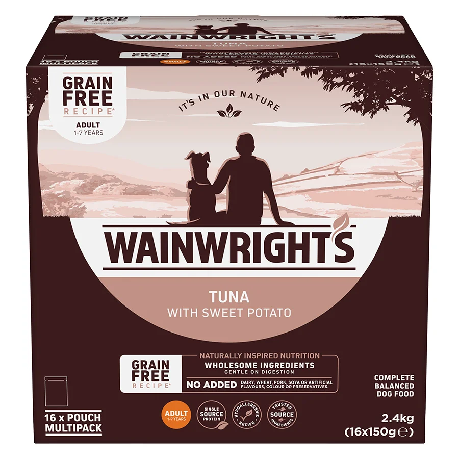Enhanced Wainwright x27 s Grain Wet Adult Dog Food Tuna 16x150g Stylish
