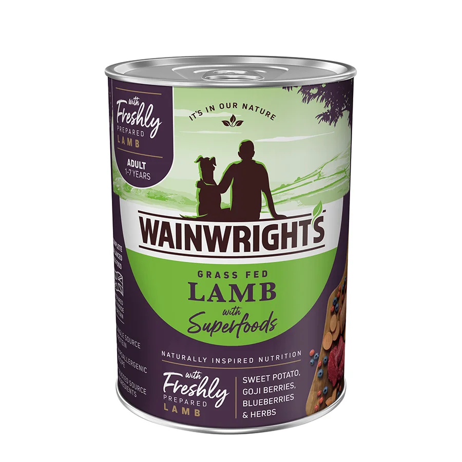 Authentic Wainwright x27 s Wet Adult Dog Food Lamb With Superfoods 395g Easy-to-Use