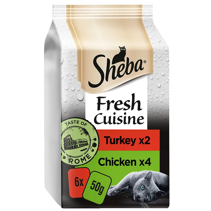 Sustainable Sheba Fresh Cuisine Wet Adult Cat Food Taste of Rome 6x50g Relaxed
