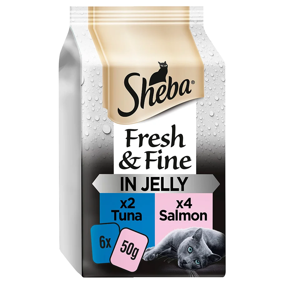 Exceptional Sheba Fresh Fine Adult Cat Wet Food Tuna Salmon Jelly 6x50g Trendy
