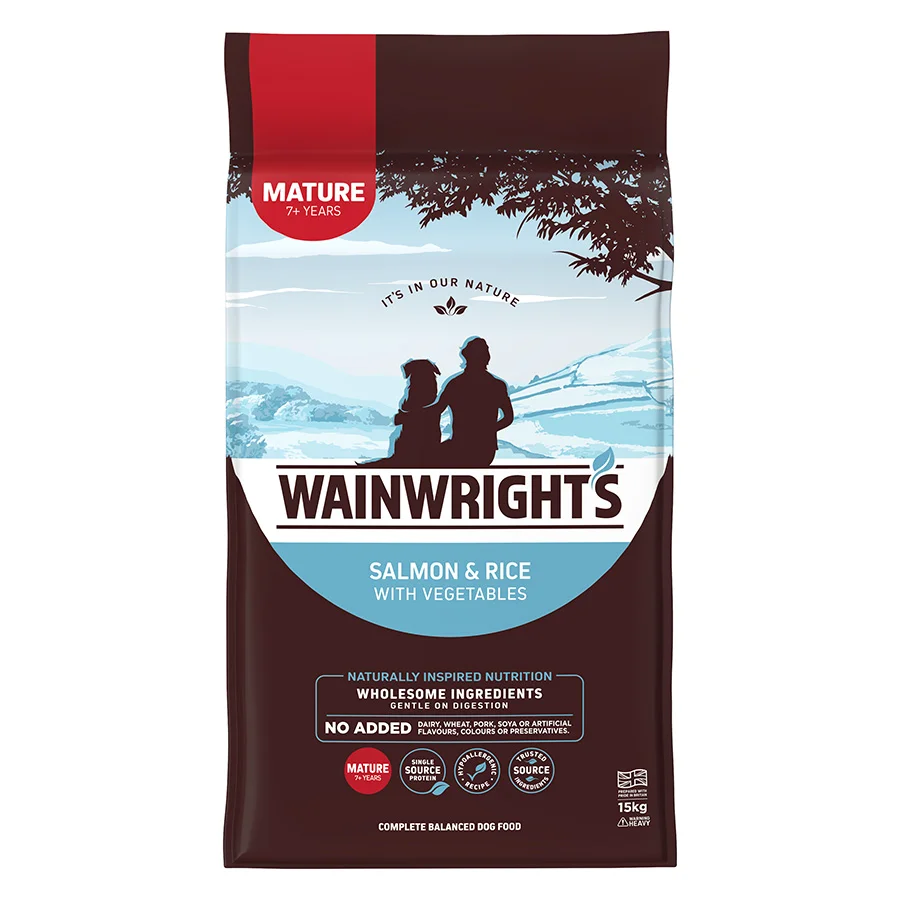 Effective Wainwright x27 s Mature Dry Dog Food Salmon with Rice Relaxed