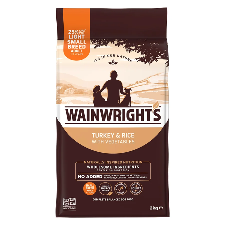 Minimalist Wainwright x27 s Light Small Breed Adult Dry Dog Food Turkey with Rice 2kg High-Performance