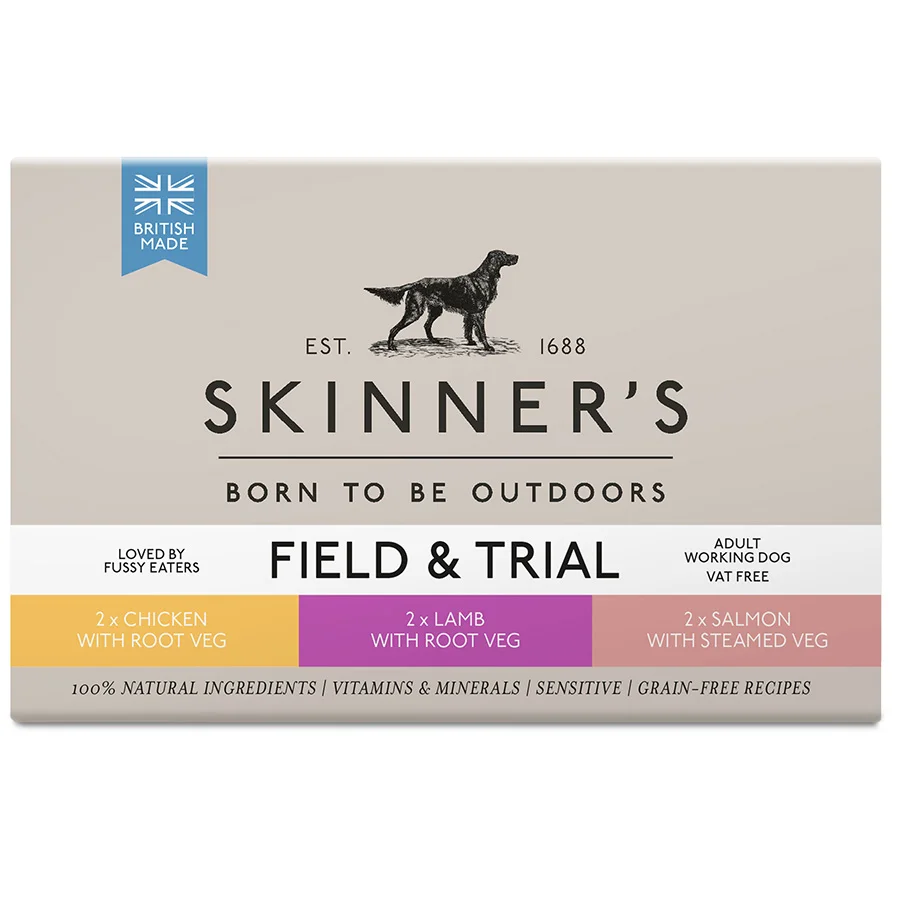 Unique Skinner x27 s Field Trial Wet Adult Working Dog Food 6x390g Easy-to-Use