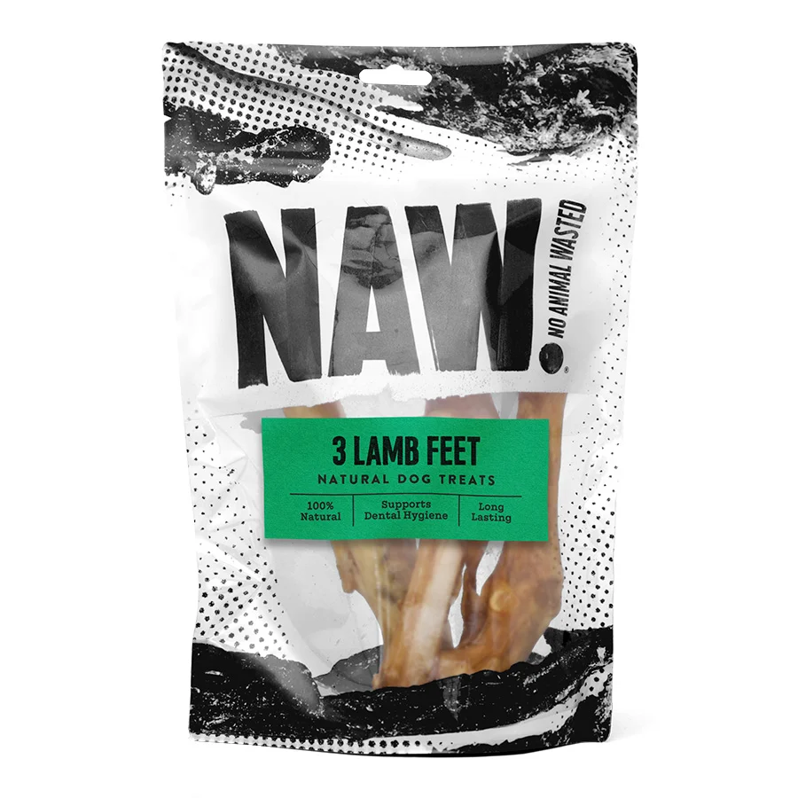 Casual NAW Dog Treat Lamb Feet 3 Pack Original