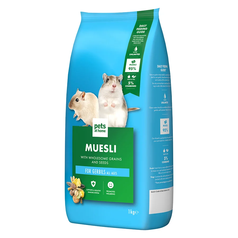 Original Pets at Home Small Animal Muesli Gerbil Food 1kg Official