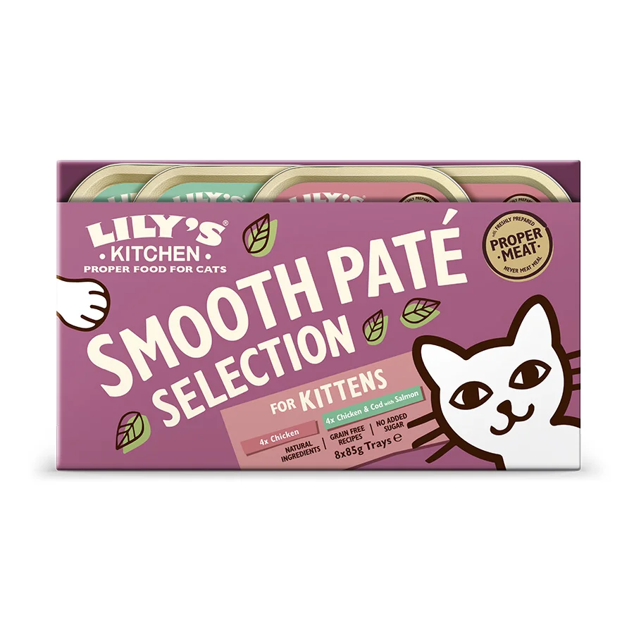 Official Lily x27 s Kitchen Wet Kitten Food Chicken Cod Pate 8x85g Elegant