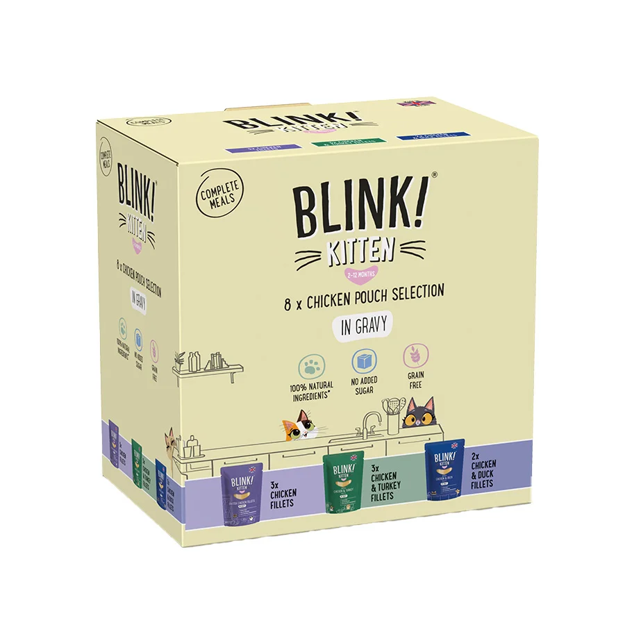 First-Class Blink Wet Kitten Food Chicken Selection in Gravy 8x85g World-Class