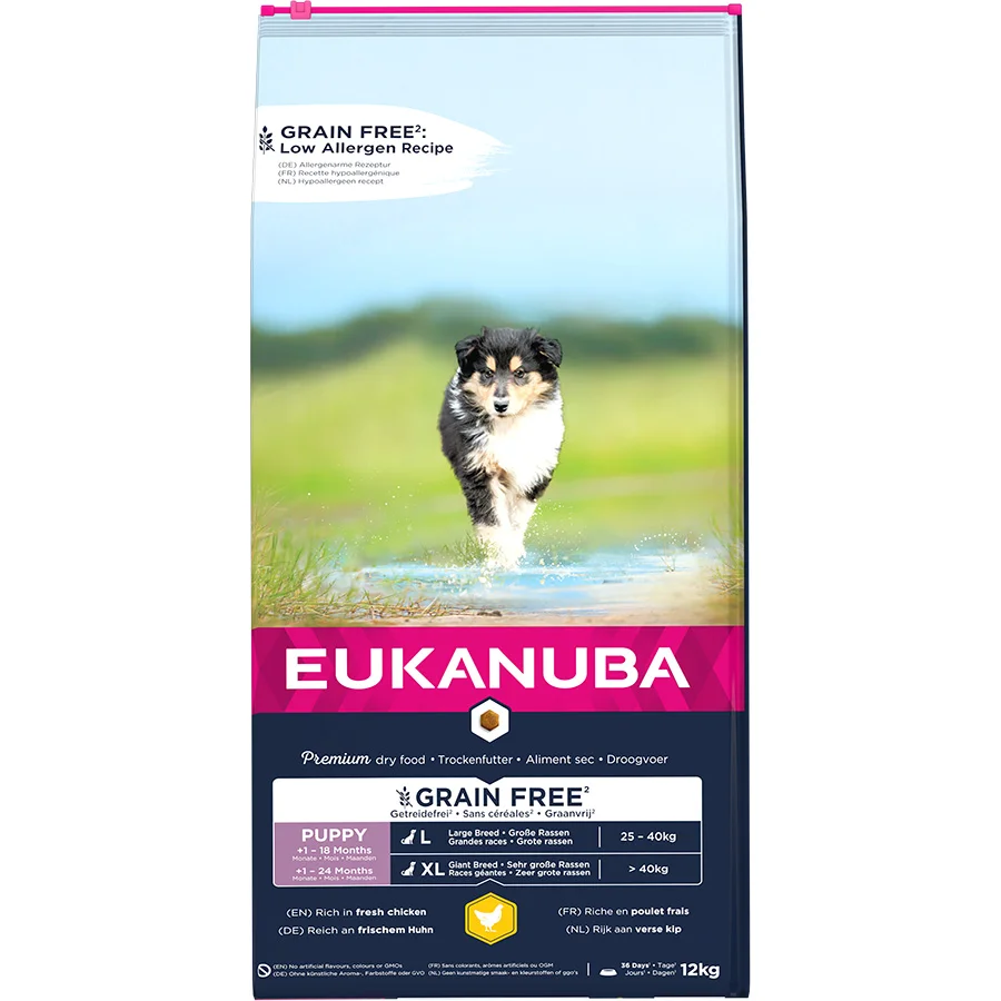 Modern Eukanuba Grain Large Breed Puppy Dry Dog Food Chicken 12kg Practical