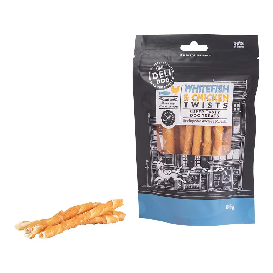 Convenient The Deli Dog Whitefish Chicken Twists Dog Treats 85g First-Class