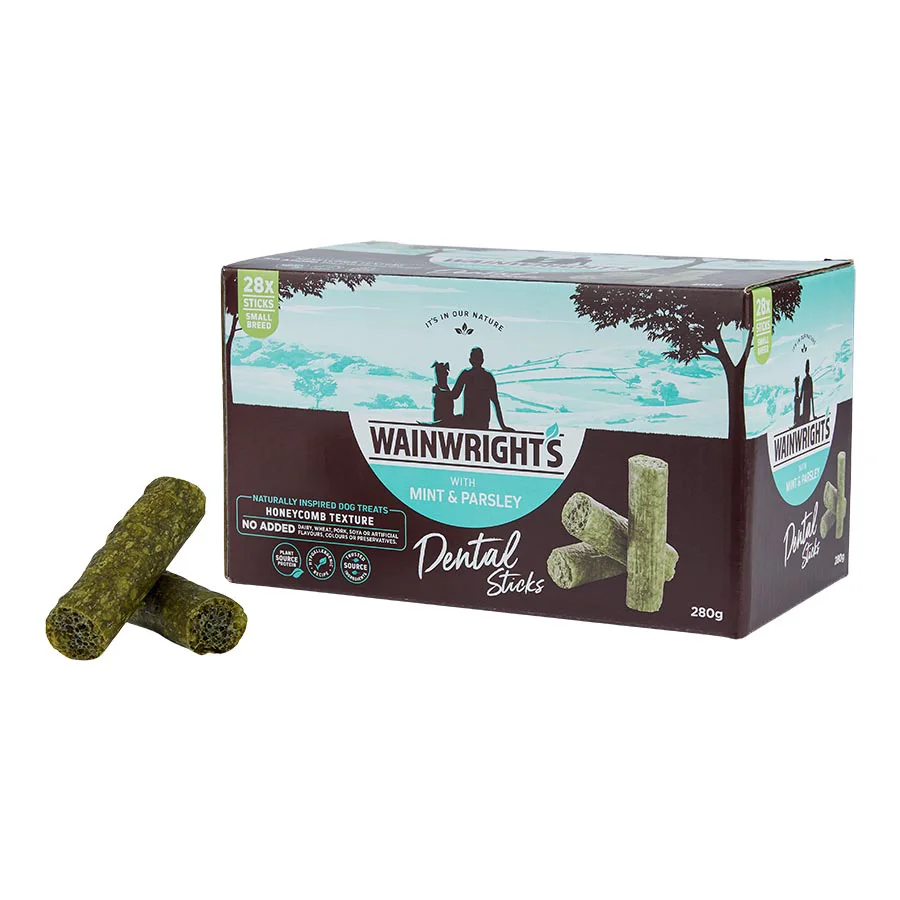 Secure Wainwright x27 s Small Breed Adult Dog Dental Sticks with Mint Parsley Carefully Designed