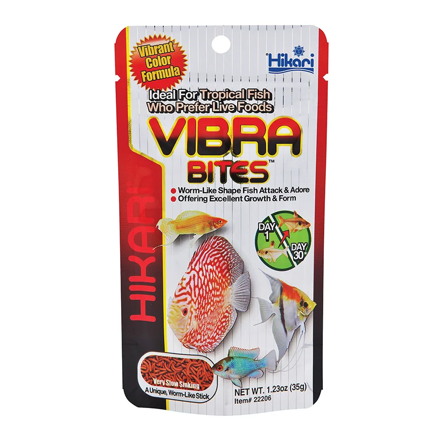 Soft Hikari Vibra Bites Live Fish Food 35g Green