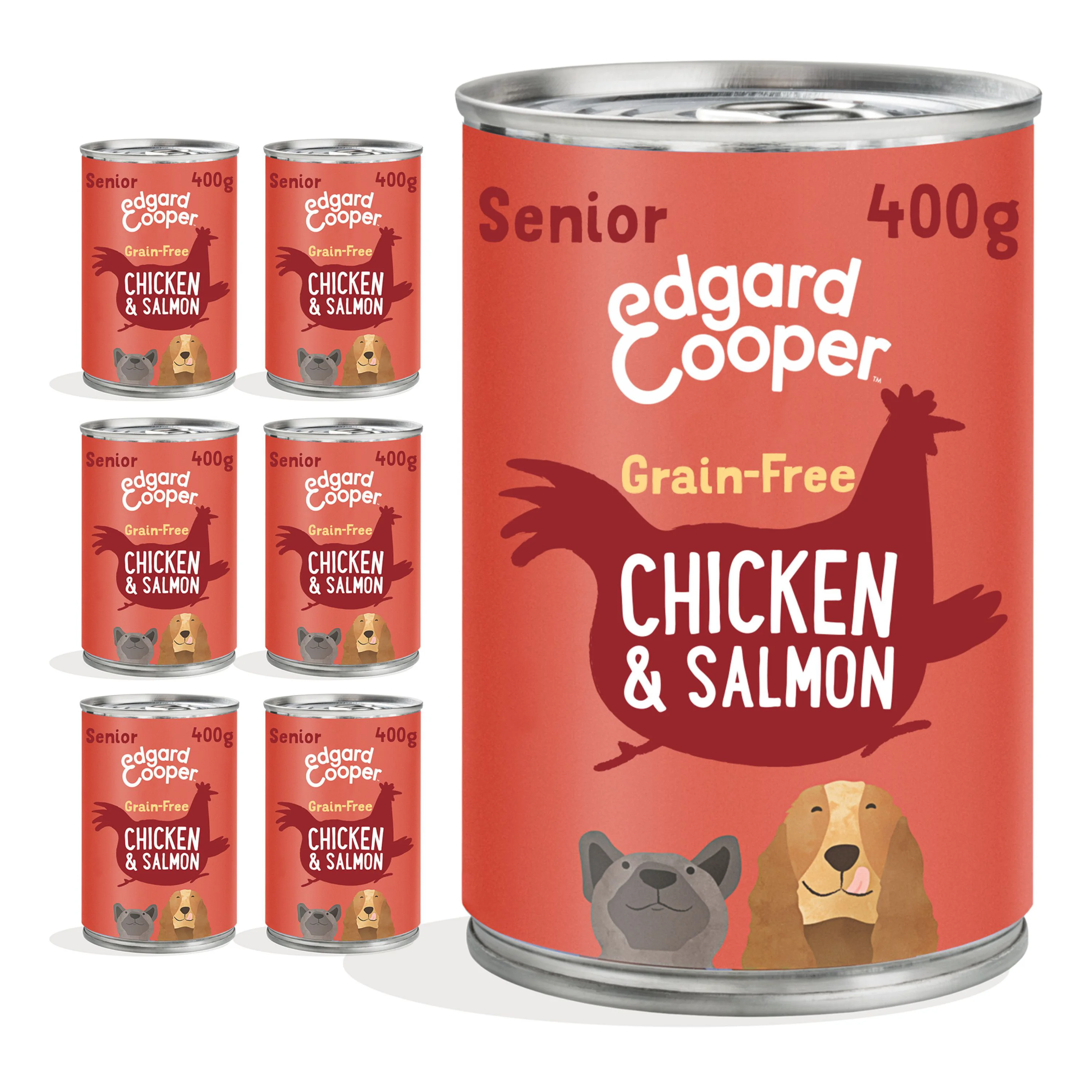 Artisan Edgard Cooper Grain Senior Wet Dog Food Chicken Salmon 6x400g Green