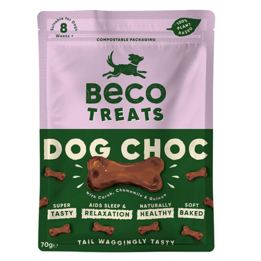 Fashionable Beco Dog Choc with Carob， Chamomile and Quinoa Adult Dog Treats 70g Efficient
