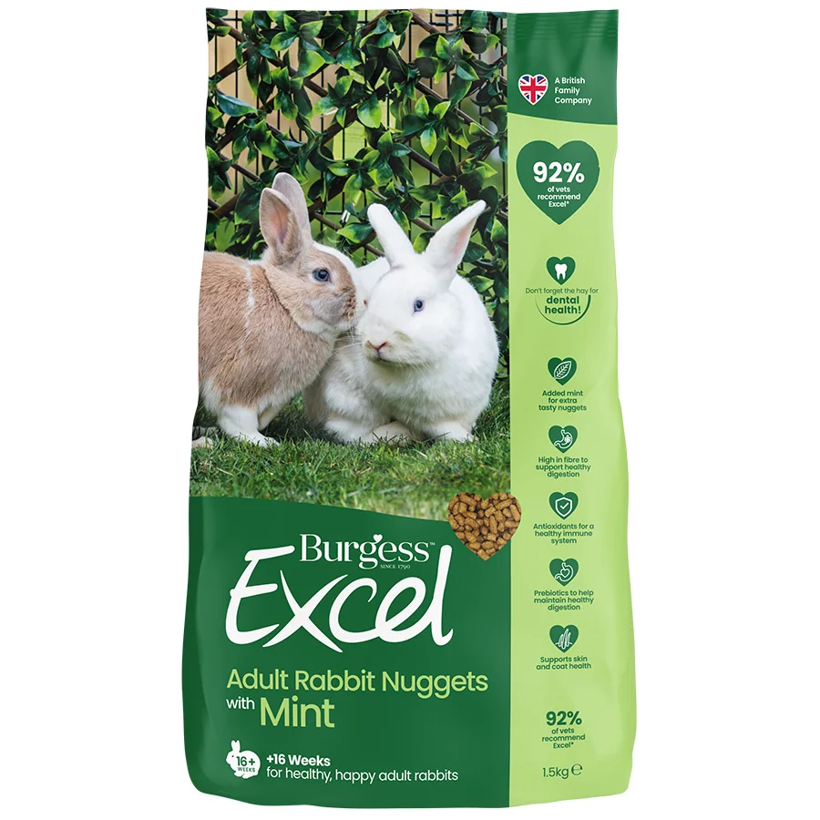 Elegant Burgess Excel Adult Rabbit Nuggets with Mint Breathable
