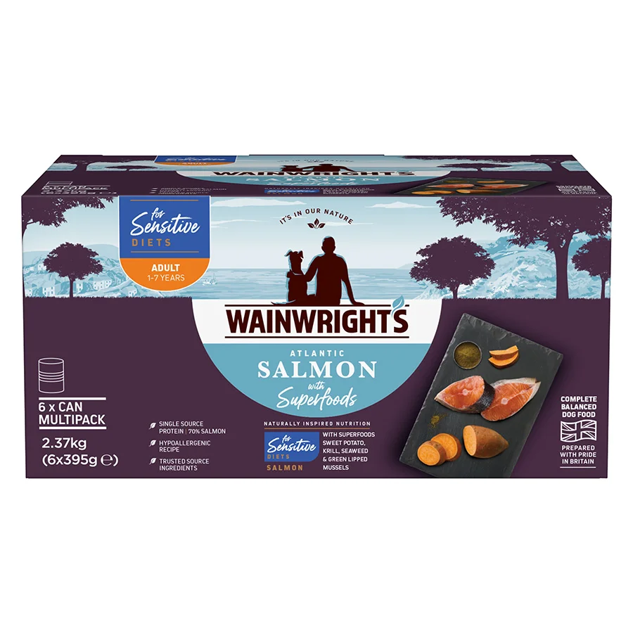 Trusted Wainwright x27 s Sensitive Adult Wet Dog Food Atlantic Salmon With Superfoods 6x395g Fast