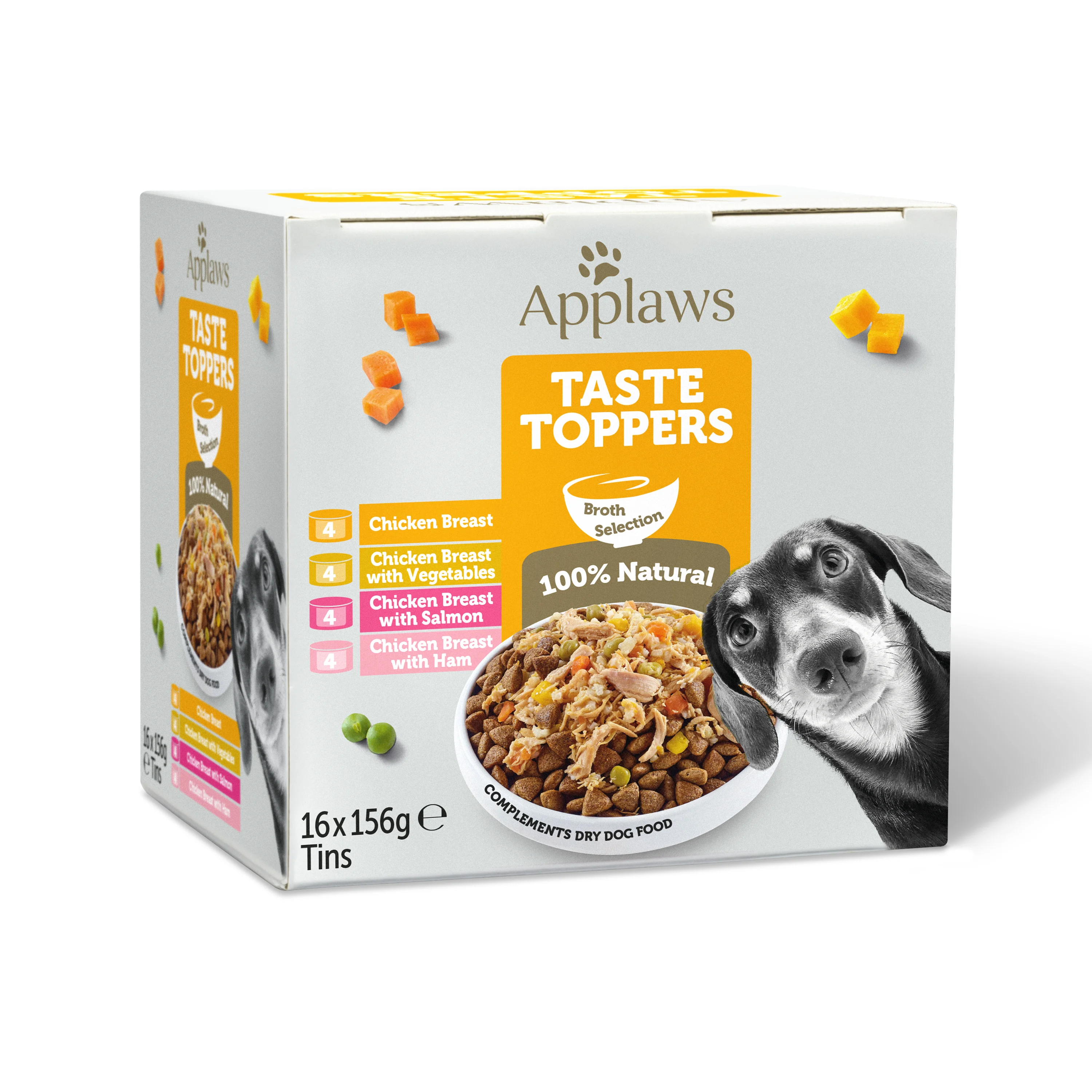 Specialty Applaws Taste Toppers Natural Adult Wet Dog Food Chicken in Broth 16x156g Recyclable