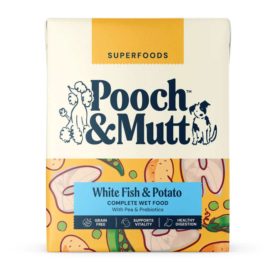 Detailed Pooch Mutt Adult Wet Dog Food Fish 375g Clean