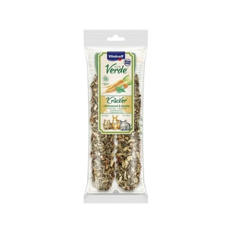 Certified Vitakraft Kracker Stick Small Animal Treat Carrot Nettle x2 40g Original Design
