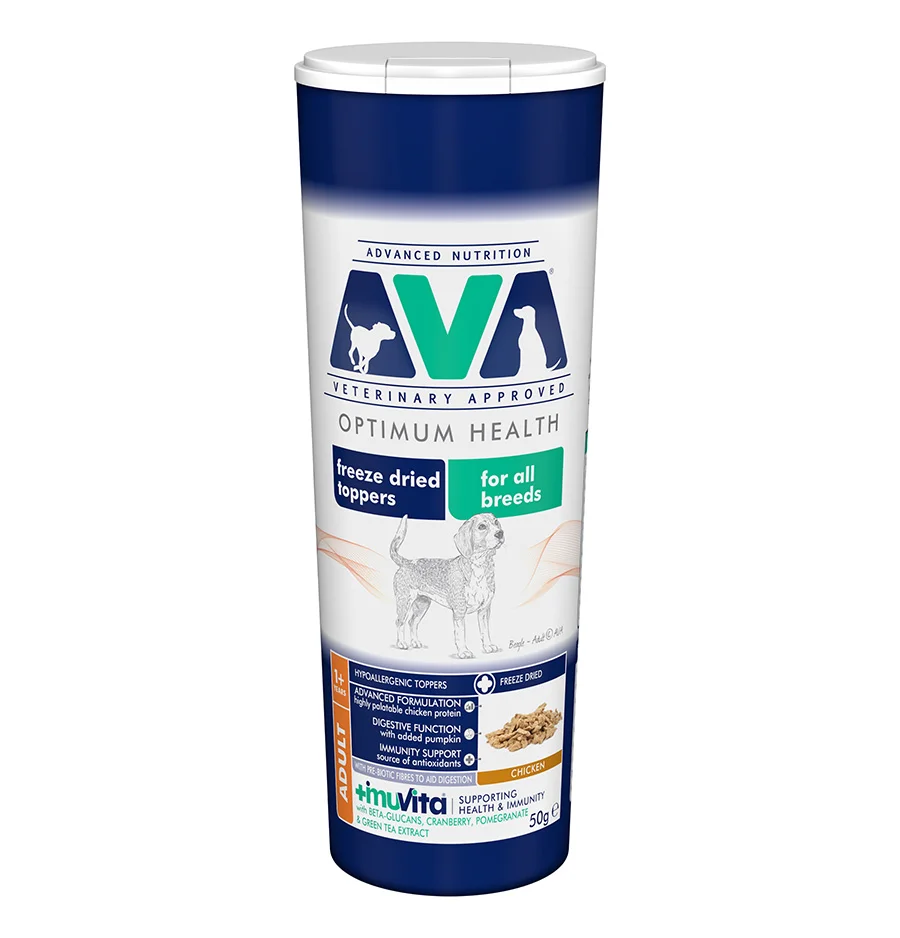 Sustainable AVA Optimum Health ze Dried Adult Dog Food Chicken 50g Comfortable