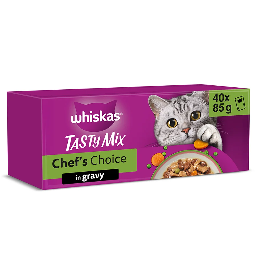 Secure Whiskas 1 Adult Wet Cat Food Chef x27 s Choice Mix In Gravy 40x85g High-Grade