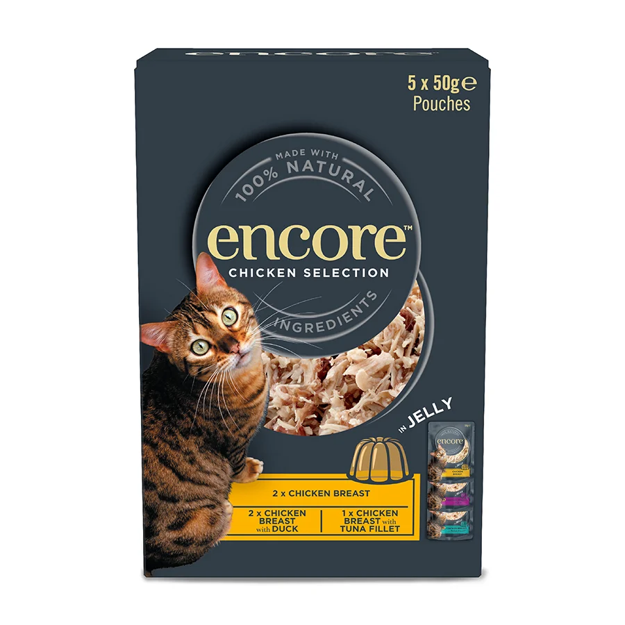 Practical Encore Wet Adult Cat Food Chicken Selection In Jelly 5x50g Smart