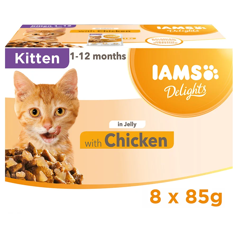Exceptional Iams Delights Kitten Wet Cat Food Chicken In Jelly 8x85g Breathable