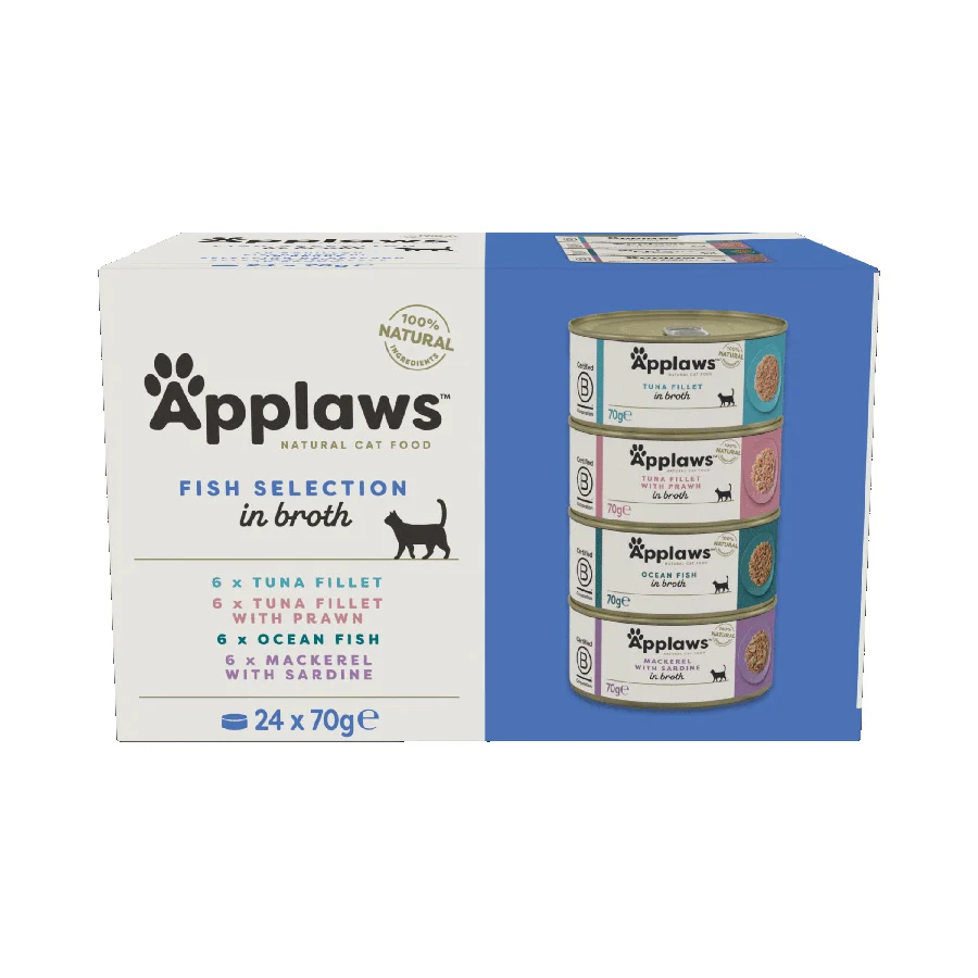 Effective Applaws Natural Wet Cat Food Fish Selection Multipack in Broth 24 Tins Convenient